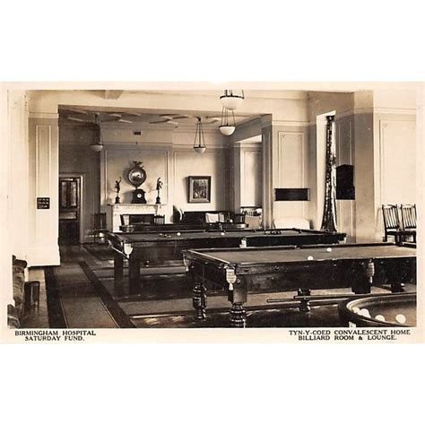 Birmingham Hospital Saturday Fund Tyn Y Coed Conv Home Billiard Room