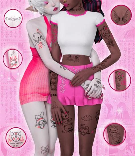 Otome Tattoo 💓 In 2021 Sims 4 Sims 4 Tattoos Sims 4 Anime