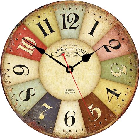 Buy Vikmari 14 Inch Silent Non Ticking Wall Clock Retro Arabic Numerals