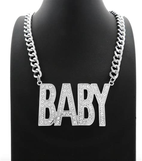 Dababy Chain 4pf Pendant Necklace Gold Diamond Lil Baby Necklace Silve