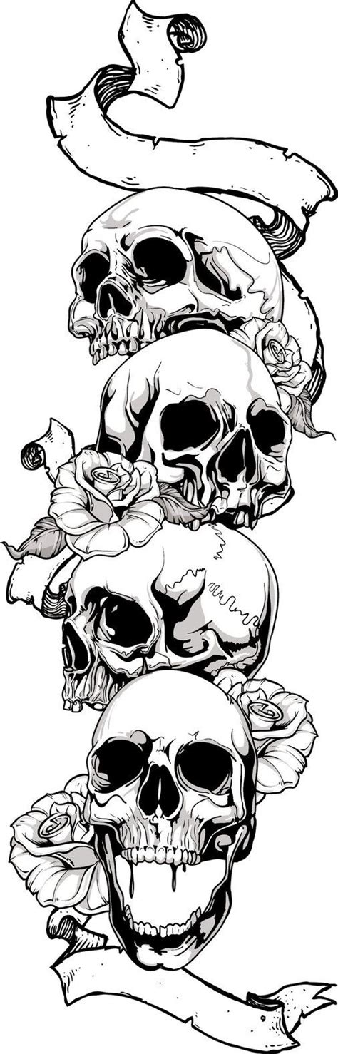 4 Skulls Tattoo By Neon05 On Deviantart Skull Tattoos Skull Tattoo