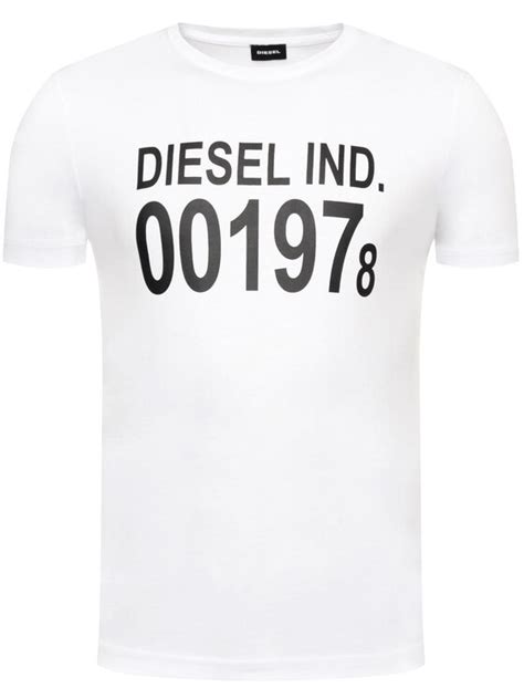Diesel T Shirt T Diego 001978 00sasa 0aaxj Biały Regular Fit Modivopl
