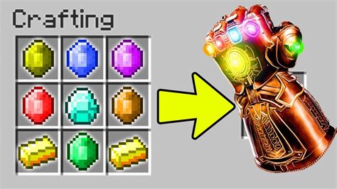 Crafting The Infinity Gauntlet In Minecraft Youtube