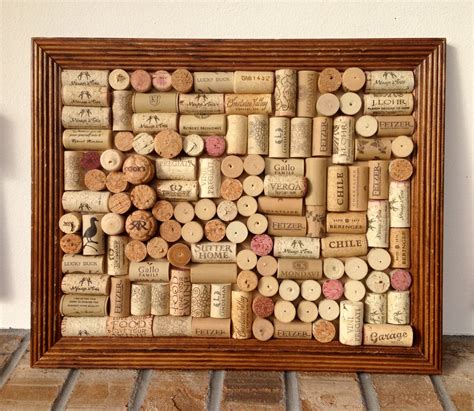 Homemade Wine Cork Board In Wooden Frame By Thelittleavocado