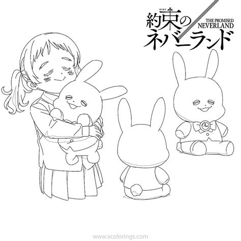 The Promised Neverland Coloring Pages Conny With Hare