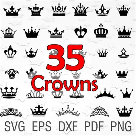 Queen Crown Princess Crown Svg Digital Download Royal Crown Crown Svg