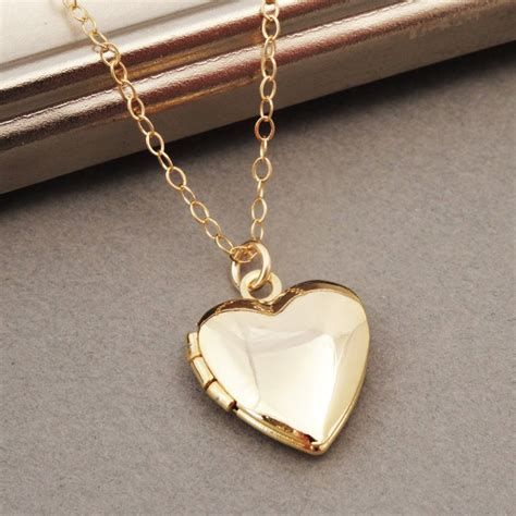 Heart Locket Necklace Gold Heart Locket Tiny Heart Locket