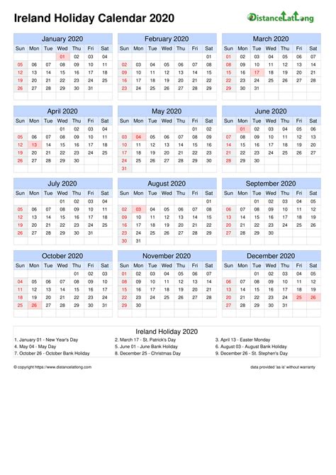 2024 Calendar Ireland Printable Pdf Download Printable Online