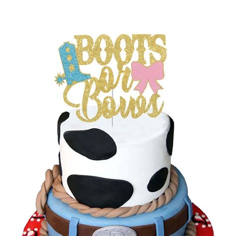 Buy Boots Or Bows Cake Topperglitter Gender Reveal Baby Shower Party