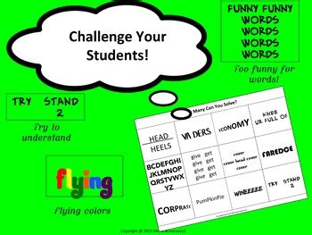 You can change the name, class, course, date, duration, etc. Critical Thinking Activities and Brain Teaser: Word Rebus ...