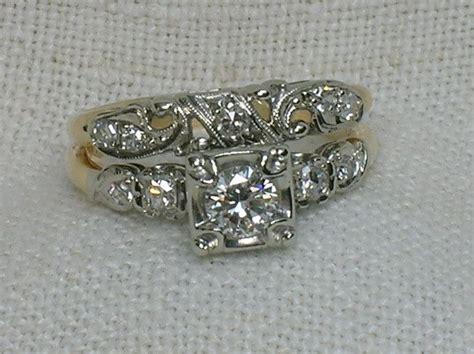 Reserved Vintage Wedding Ring Set Stunning Large Ornate Etsy