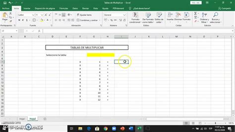 Tutorial Tablas De Multiplicar En Excel Youtube
