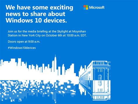 Microsoft Invites Media To Windows 10 Hardware Event On October 6 In