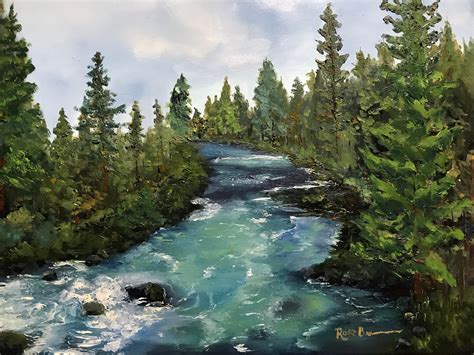River Painting Metolius River Oregon Landscape Landscape Painting