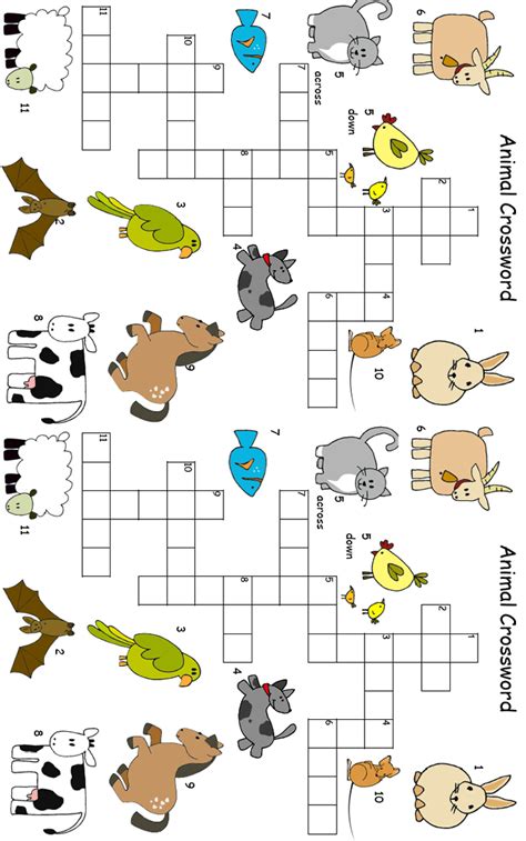 Useful for teaching and learning sea animals. Animal crossword | English | Pinterest | Activities ...