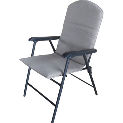 Courtyard Creations Waterville Grey Outdoor Folding Padded Chair By