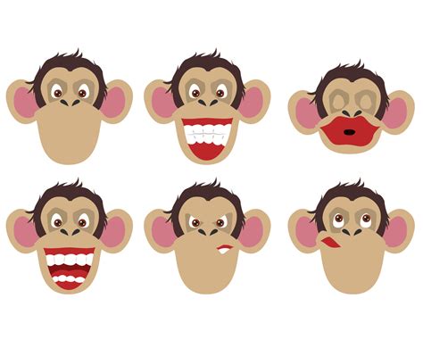 Cute Ape Face Vector Art And Graphics