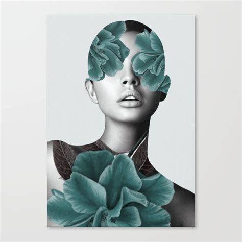 Buy Floral Portrait Woman Canvas Print By Dada Worldwide Shipping Available At Society Com