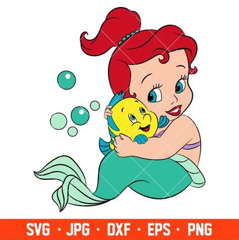 Baby Ariel Svg Little Mermaid Svg Disney Princess Svg Cricut