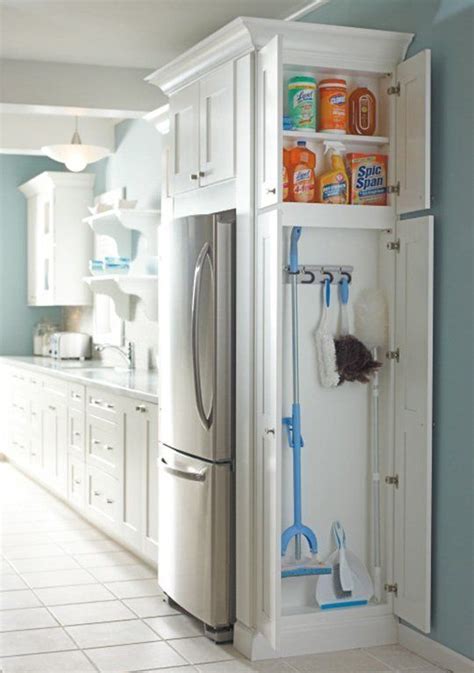 We had a little wiggle room in our design so we thought a good way. 7 Broom-Closet Storage Solutions for Kitchens of Any Size ...