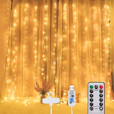 300 Led Waterproof Curtain Light With Hooks 3mx3m Fairy String Lights
