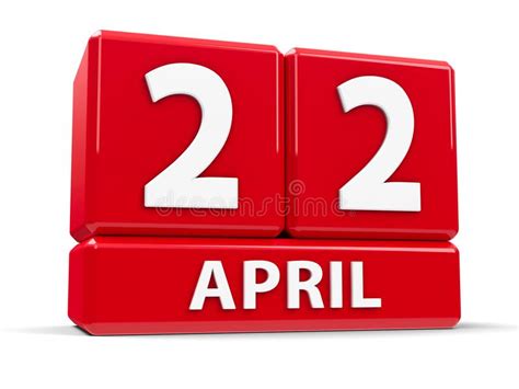 April 22nd Date On A Single Day Calendar Gray Wood Block Calendar