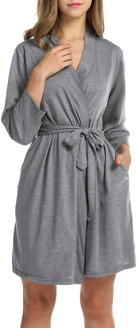 Hotouch Women Kimono Robes Cotton Lightweight Robe Short Knit Bathrobe Soft Slee Ebay