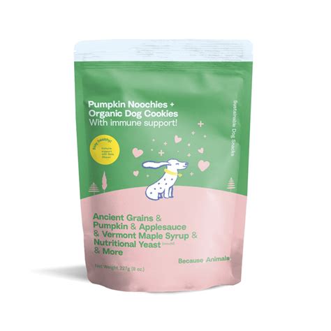 Because Animals Pumpkin Noochies Organic Dog Treats Earthhero