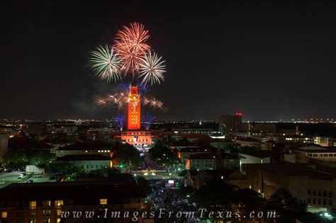 University Of Texas Tower 2013 Fireworks Austin Texas Images From