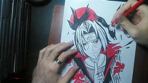 Speed Drawing Itachi Uchiha Desenhando O Itachi Naruto Youtube