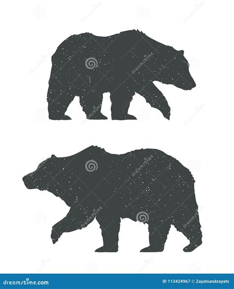Two Bears Silhouettes Stock Vector Illustration Of Nature 113424967