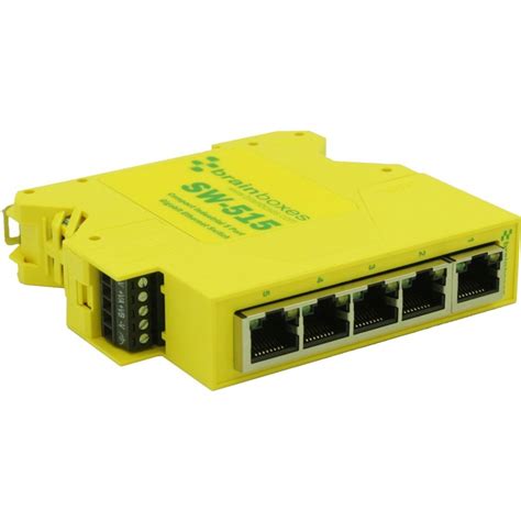 Brainboxes Compact Industrial 5 Port Gigabit Ethernet Switch Din Rail