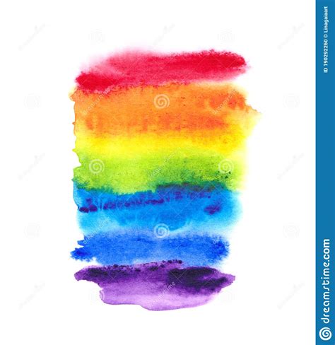 Watercolor Rainbow Gradient Brush Stroke Illustration Stock Photo