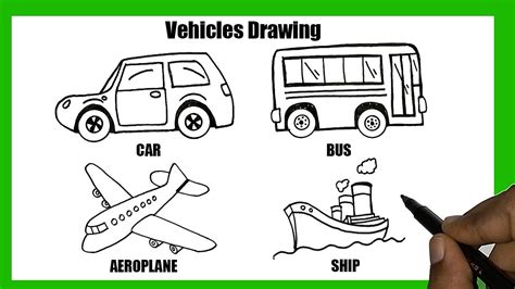 How To Draw Vehicles Easy Vehicle Drawing Youtube