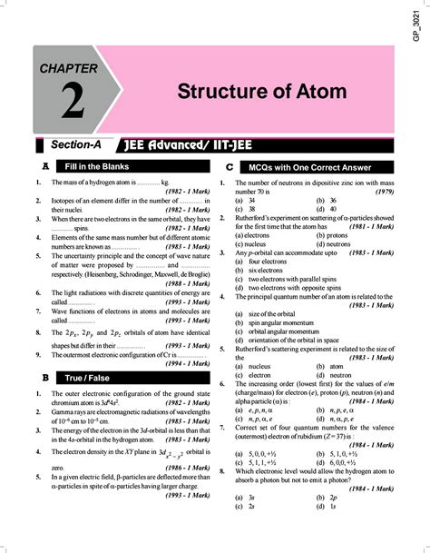 Class Th Chemistry Structure Of Atom Complete Notes For Iit Jee My