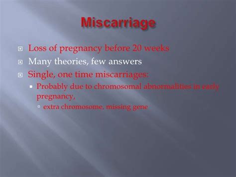 Miscarriage And Stillbirth
