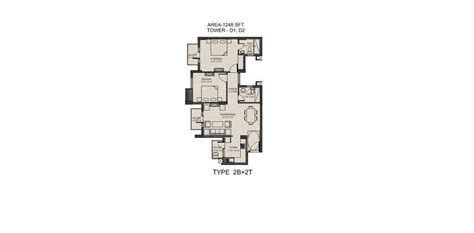 Uppal Jade 2 Br 1248 Sqft Floor Plan Prithvi Estates