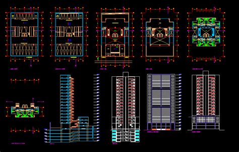 Building 18 Floors 4 Basements Dwg Block For Autocad • Designs Cad