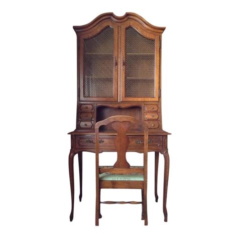 Vintage secretary hutch cabinet desk sma. Vintage Thomasville Maple Secretary Desk with Hutch and ...