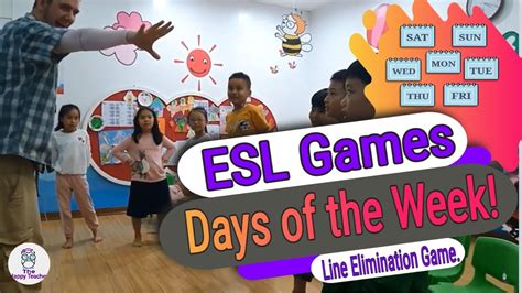 Days Of The Week Line Elimination Game Eslgames And Activities