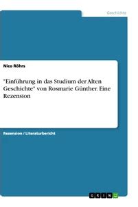 Einführung in das Studium der Alten Geschichte von Rosmarie Günther