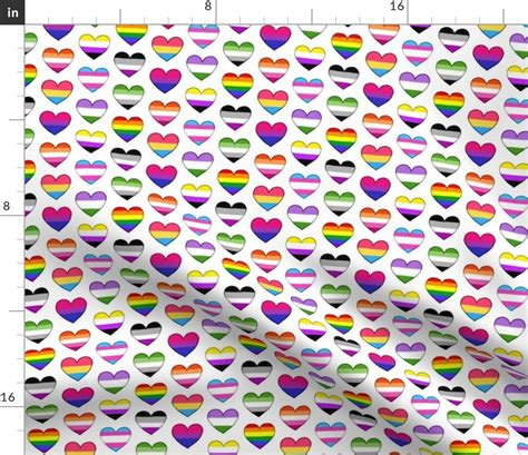 gay fabric pride hearts by ameriliiart white pink rainbow etsy