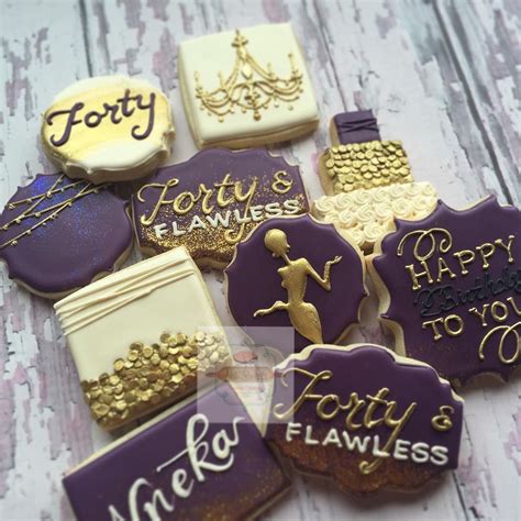 When you are ordering birthday cookies to deliver to your loveone, imagine the smile on their face when they see a lovely birthday cookies arrive at their front door. Forty & Flawless! Little Glam & sparkle #NatSweets ...
