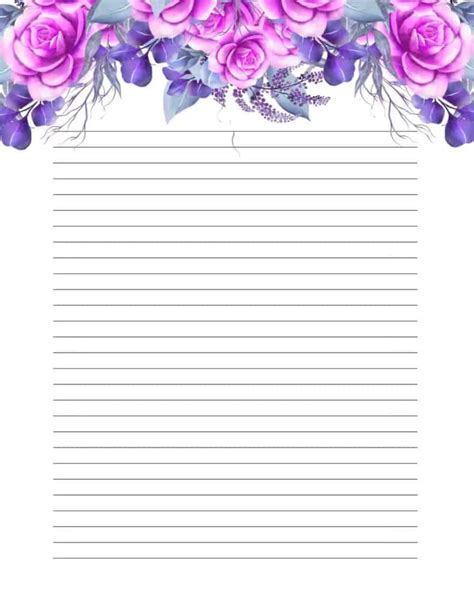 Printable Letter Paper Lots Of Free Printable Floral Stationery