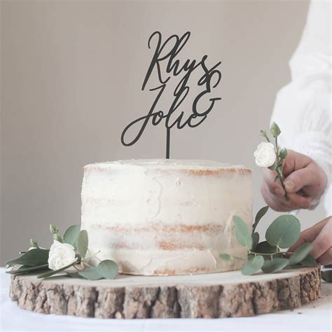 Contemporary Personalised Wedding Cake Topper By Fira Studio