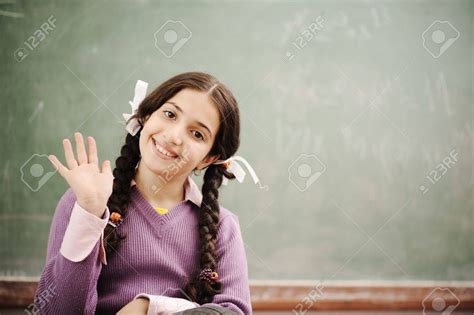 Cute Little Girl At School Saying Hi Cute Little Girls School Quotes