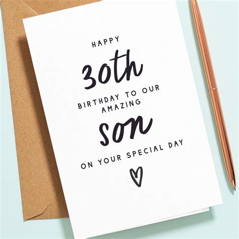 Son 30th Birthday Card 30th Birthday Card For Son Brother Etsy Uk