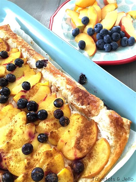 This refreshing fruit dessert pizza recipe swaps classic cookie crust with a healthier watermelon crust. Peach and Berry Cream Puff Pastry Phyllo Tart Dessert