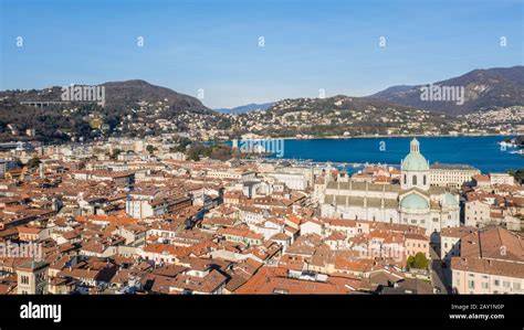 City Of Como Italy Aerial Photo Stock Photo Alamy