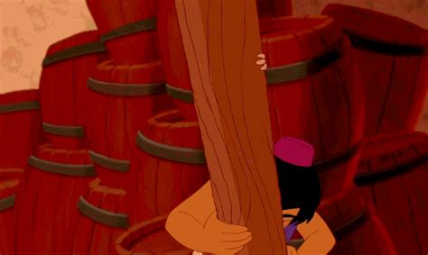 An Animated Image Of A Person Hiding Behind A Large Wooden Pole With